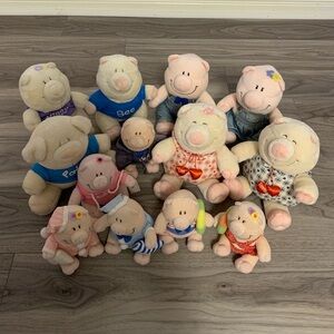Porkchop Family | Pig Stuff Toys | Vintage Stuffed Animals | Piggy